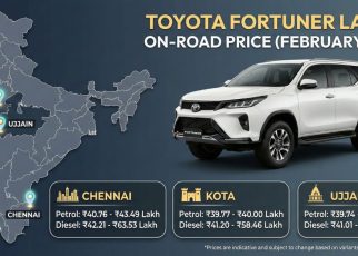 Toyota Fortuner Latest On Road Price in Chennai